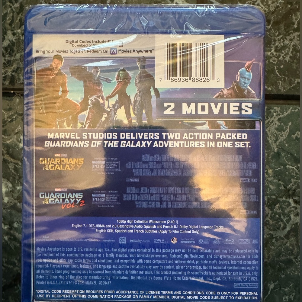 Guardians‎ of the Galaxy 2 Movie Collection Blu-ray/Digital - Picture 2 of 2